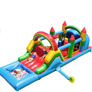 Inflatable Bouncer nhà Combo các chướng ngại vật nhà bị trả lại lâu đài với Slide thư bị trả lại khu vực, bóng Pit, trở ngại, leo lên, Blower - Product Image 1