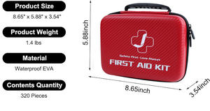 Trousse de premiers secours professionnelle et de sécurité, 320 pièces, en EVA, avec étui rigide - Product Image 4