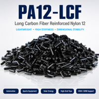PA12 LCF Granulés de Polyamide 12 Renforcé au Carbone Longue Fibre Haute Résistance pour Moulage par Injection Plastique Technique