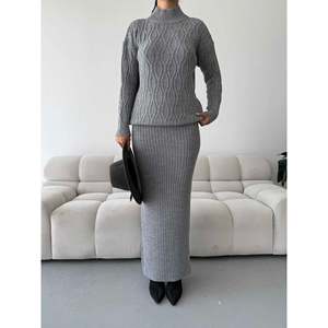 Skirt Sweater <b>Knit</b> <b>Set</b> 1557 - Gray - Product Image 1