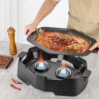 Plaque de cuisson multifonctionnelle moderne en alliage d'aluminium antiadhésive compatible avec les cuisinières à gaz, lavable au lave-vaisselle, pour barbecue extérieur et fruits de mer