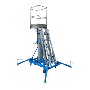 Yüksek kaliteli el krank tırmanma dikey alüminyum alaşımlı asansör küçük mobil asansör tek direk hava çalışma kaldırma platformları - Product Image 5