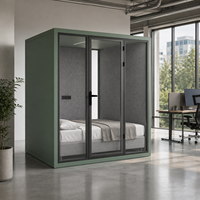 Cabine de repos modulaire insonorisée avec lit pour bureau, cabine de sieste silencieuse pour usage commercial