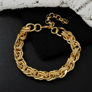 jubilee <b>bracelet</b> en or 18 carats polished interlocking twisted <b>rope</b> flat unisex hand couple <b>bracelets</b> - Product Image 5