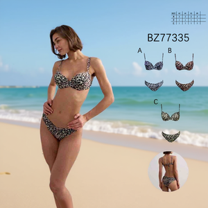 Maillot de bain une pièce imprimé léopard HDJ, grande taille, contrôle du ventre, push-up, décolleté plongeant, pour femme BZ77335 - Product Image 2