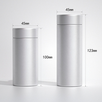 Boîte à pilules en aluminium à double paroi de 150 g, conteneur vide pour compléments alimentaires, boîte de rangement en métal pour capsules