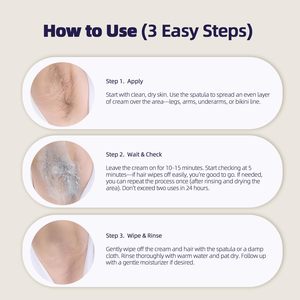 Crème dépilatoire pour le corps et le visage KUZEE douce, rapide, indolore, à longue durée, lisse, à base de plantes, pour les peaux sensibles - Product Image 5