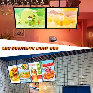 Benutzer definierte schlanke Wand halterung Werbetafeln Aluminium Light box Rahmen Magnetische LED Movie Poster Light Box für A4 Größe