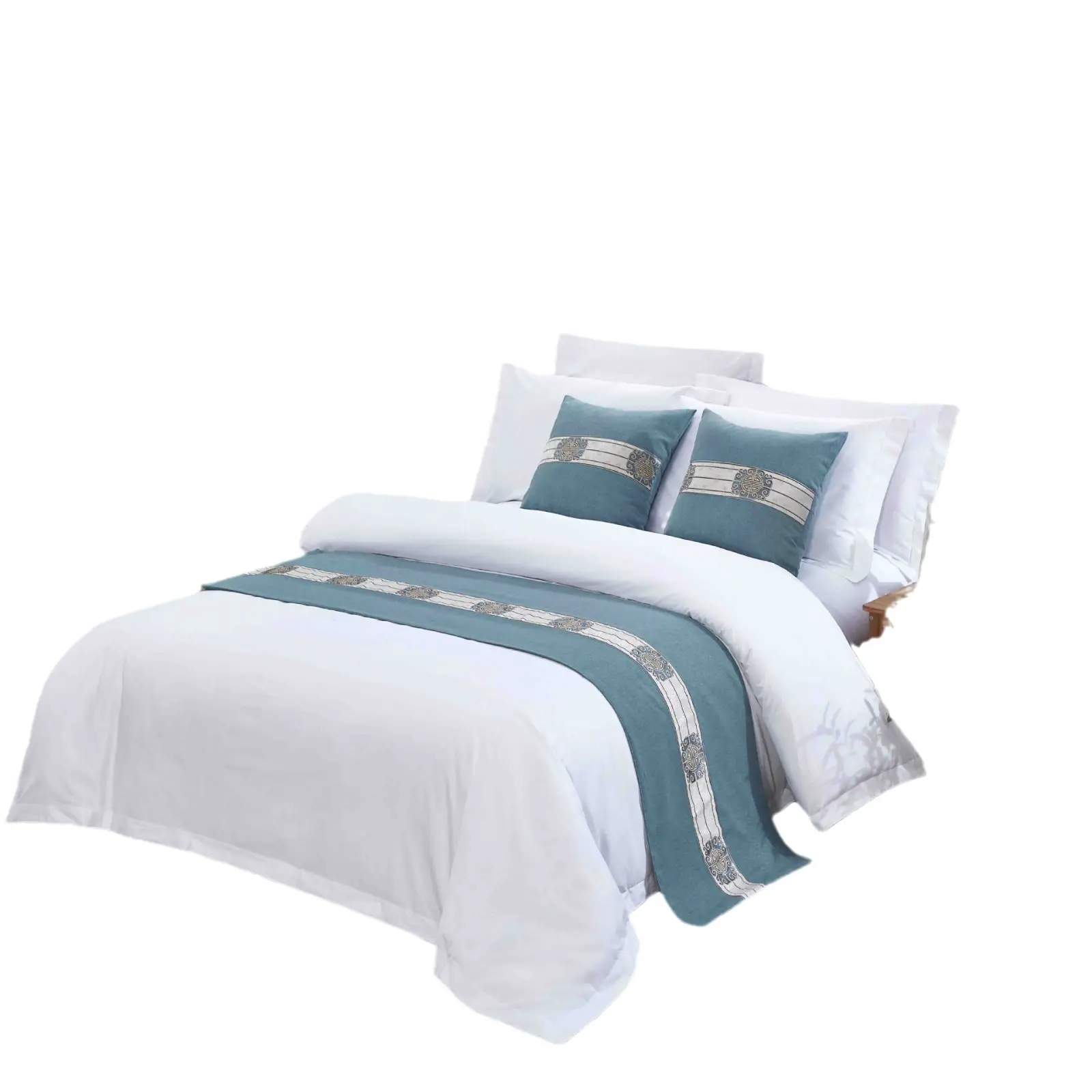 Luxury and elegant smudge-proof bed runner cushion hotel bed flag for bedding set