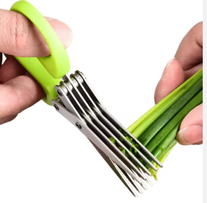 <span class=keywords><strong>Ciseaux</strong></span> à légumes multi-couches pour oignon vert, coupe-herbes à cinq couches, <span class=keywords><strong>ciseaux</strong></span> de cuisine en acier inoxydable à trois couches - Product Image 1