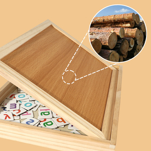 Jeu d'apprentissage préscolaire multifonctionnel en bois : lettres anglaises, dessins animés, assemblage, jouets éducatifs, tableau de dessin - Product Image 5