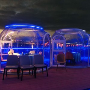 Puits de lumière automatique en carbonate de PC Safari de luxe pour tente dôme Igloo Dôme transparent tente à bulles gonflable avec bulle résistant aux UV transparent - Product Image 6