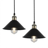 Lampu Gantung Besi Modern Desain Dekoratif E27 40W Hemat Energi Warna Hitam Sudut Sinar 180° Garansi 2 Tahun