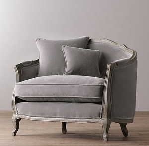 Nhà Máy Bán Hàng Trực Tiếp Đồ Nội Thất Phòng Khách Phong Cách Mỹ Rắn Gỗ <span class=keywords><strong>Retro</strong></span> Duy Nhất Nhung <span class=keywords><strong>Sofa</strong></span> - Product Image 4