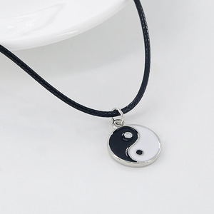 Zinc Alloy Yin <strong>Yang</strong> Pendant Necklace Metal Yinyang Enameled Amulet Tai <strong>Ji</strong> Pendant Necklace - Product Image 5