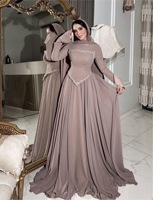 Robe de luxe semi-extravagante ornée de paillettes et de diamants, avec lacets, style islamique, longue robe, jalabiya, kaftan, abaya pour l'Aïd