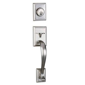 WEKIS Vintage Waterproof Single Cylinder Deadbolt <b>Handle</b> Set Lever Door <b>Lock</b> Iron Black Finish Reversible for Right/Left - Product Image 3