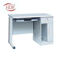 Meuble de bureau design moderne, bureau d'ordinateur simple/double, bureau de bureau en acier et en bois