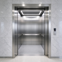 Ascenseur pour passagers d'hôpital pour centre médical avec porte large, panneau de boutons en braille et commande vocale