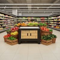 Comptoir de présentation pour la vente au détail, table promotionnelle de supermarché avec armoire, présentoir à fruits et légumes pour la vente