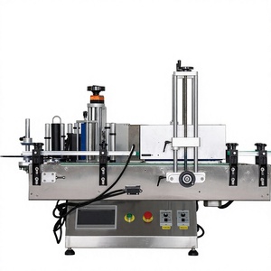 Etiquetadora de botellas redondas de sobremesa para botellas de vidrio y metal, con control de pantalla táctil, motor PLC, caja de cambios, portátil. - Product Image 1