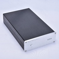 Boîtier d'amplificateur audio en alliage d'aluminium, boîtier DAC, châssis Hifi élégant argent noir pour la maison, 194x311x70mm