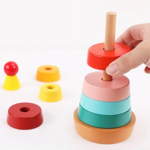 Bloques <span class=keywords><strong>de</strong></span> construcción <span class=keywords><strong>de</strong></span> madera para niños y bebés, juguete educativo <span class=keywords><strong>de</strong></span> apilamiento cognitivo <span class=keywords><strong>de</strong></span> Color arcoíris, torre <span class=keywords><strong>de</strong></span> <span class=keywords><strong>Hanói</strong></span> - Product Image 2
