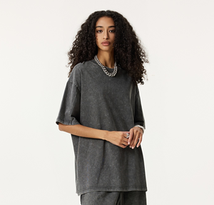 Camiseta Retro de Manga Corta de Alta Calidad de 285 g, Camiseta Holgada Lavada para Hombre con Logotipo Personalizado, Camiseta Urbana de Talla Americana, Camiseta Pesada - Product Image 3