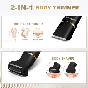 Conduroma-Afeitadora eléctrica impermeable 2 en 1 <span class=keywords><strong>para</strong></span> mujer, afeitadora corporal indolora, recortadora de bikini y afeitadora, regalo, Rosa - Product Image 4