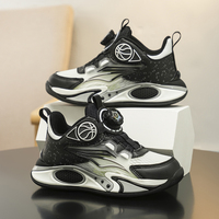 Chaussures de basket-ball en cuir pour enfants, chaussures d'entraînement légères et respirantes, antidérapantes, pour la course en plein air, 30-41