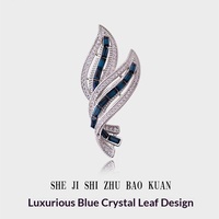 Nouvelle Broche en Alliage Feuille de Jade Dorée pour Femme, Corsage Feuille de Bambou Luxe Léger, Épingle de Col Incrustée de Zircon