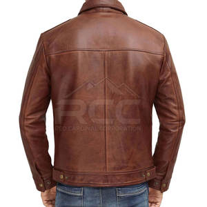 Chaqueta de cuero personalizada con logotipo impreso para hombre chaqueta de invierno para hombre con estilo motero proveedor de fábrica - Product Image 4