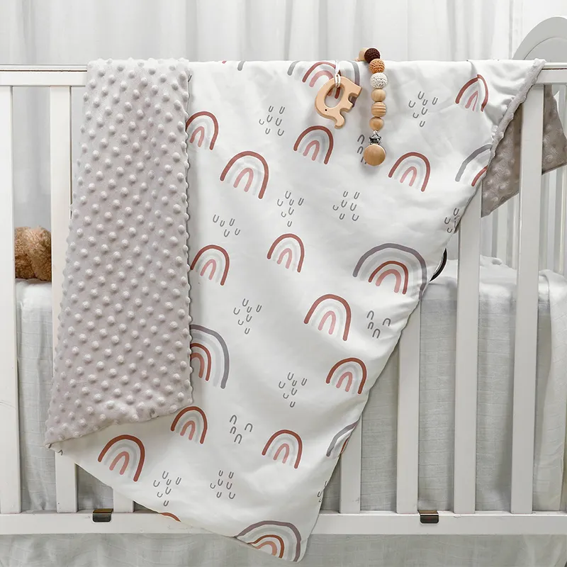 Großhandel Luxus Custom Design gedruckt Super Soft Sleeping Minky Baby decken für Neugeborene