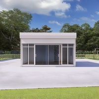 Maison conteneur modulaire en panneaux sandwich EPS, préfabriquée, portable, démontable, avec buanderie intégrée, maisonnette moderne