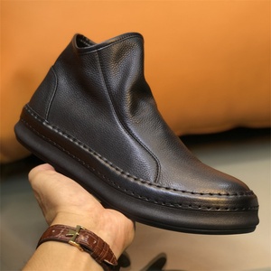 Zapatos Deportivos de Hombre con Cierre Lateral, Botines Retro a la Moda, Planos y Cómodos, Estilo Nuevo, Zapatos de Cuero para Caminar - Product Image 2