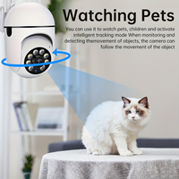 Cámara de Seguridad para el Hogar con Visión Nocturna CMOS de 1080P, PTZ de 360°, Wi-Fi de 2.4GHz, Almacenamiento en la Nube, Alarma y Notificaciones Push