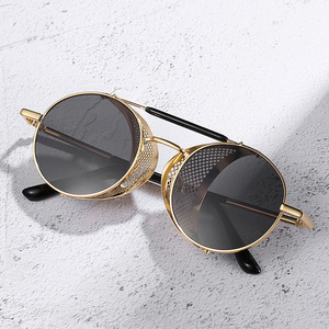 Lunettes de soleil rétro rondes en métal Good Omens Devil Crowley <span class=keywords><strong>David</strong></span> Tennant, accessoires de cosplay, lunettes steampunk pour hommes et femmes - Product Image 6
