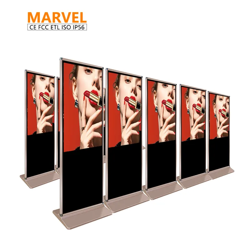 55 Inch Lcd Indoor Verticale Android Screen Reclame Display Floor Stand Monitor Digital Signage Totem Kiosk