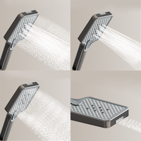 Ensemble de douche à main encastrable Construction en aluminium avec douchette haute pression, bras réglable et valve dissimulée
