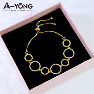 สร้อยข้อมือประดับอัญมณีทองเหลือง14K ชุบทองจี้รูปพระจันทร์ดาวนำเทรนด์หลากหลายรูปทรง - Product Image 5