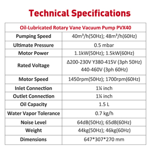 Hai năm bảo hành wordfik cao cấp dầu-bôi trơn ROTARY VANE bơm hút chân không pvx40 40m ³/h 48m ³/h 50PA cho bảng điều khiển năng lượng mặt trời cán - Product Image 2