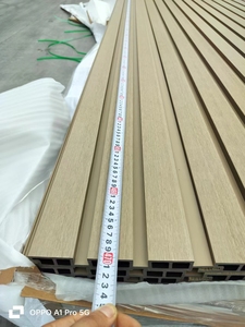 Bên ngoài bên ngoài vườn tấm Tường bên ngoài trang trí nội thất bền 3D Natual gỗ Muối trang trí <span class=keywords><strong>WPC</strong></span> louver tấm ốp - Product Image 4