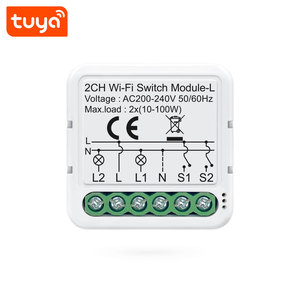 Módulo de Interruptor Inteligente Wifi Tuya de 2 Canales, Sin Necesidad de Cable Neutro, 100-240V, Mini Interruptor de Luz, Compatible con Alexa y <span class=keywords><strong>Google</strong></span> <span class=keywords><strong>Home</strong></span> PST-S02-L - Product Image 4