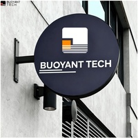 Letrero Luminoso Circular Personalizado para Exteriores, Letrero Redondo con Iluminación LED, Logotipo para Negocios, Cafeterías