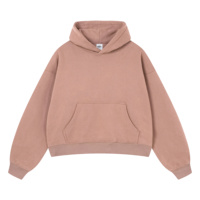 Hoodie Pendek Pria Bahan Fleece Tebal Model Longgar dan Nyaman