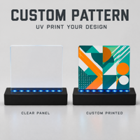 Base de panneau LED personnalisable en usine, en acrylique noir, éclairée par le bord, RGB, alimentée par batterie, pour affichage néon, vente en gros, toutes tailles disponibles