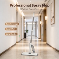 Serpillère pulvérisatrice avec manche extensible en acier inoxydable, taux de déshydratation élevé pour le nettoyage des sols en bois dur et en carrelage