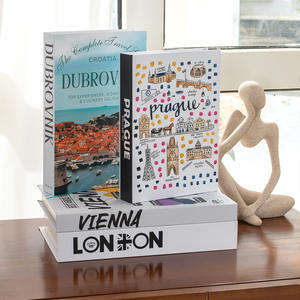 Adornos modelo <span class=keywords><strong>casa</strong></span> Villa decoraciones suaves negro blanco gris famosa ciudad libro <span class=keywords><strong>papel</strong></span> mesa <span class=keywords><strong>de</strong></span> centro escritorio libro decorativo - Product Image 4