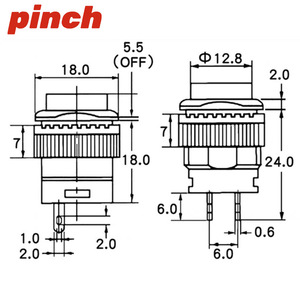 Interruptor de Botón Pulsador R16-503A AD B BD 125V con Terminal de Tornillo IP40 de Plástico con Luz LED y Función de Bloqueo y Reinicio Automático - Product Image 2