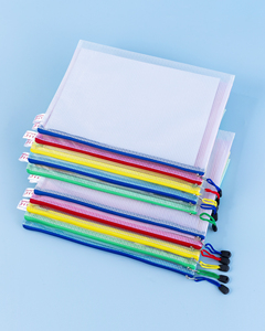 Bolsa de malla con cremallera, carpetas de plástico con cierre, bolsa impermeable para documentos tamaño carta para suministros de oficina - Product Image 2